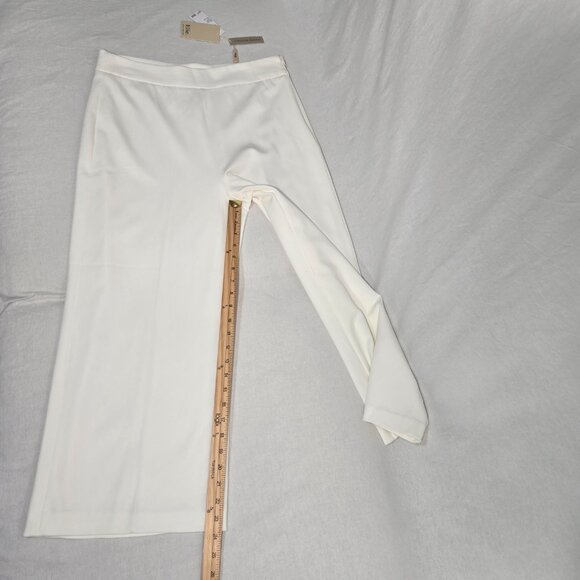 ELIE TAHARI Officecore Mob Wife IVORY Hi-Rise Wide Leg Cropped  Trouser Size 12 - Picture 15 of 16